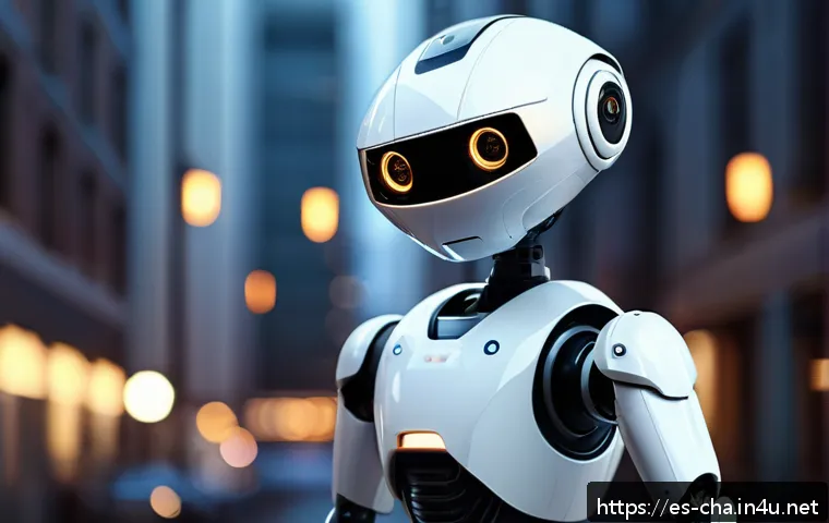 픽사 단편 캐릭터들 - A small, curious robot character wearing a simple, clean white undershirt, standing in a softly lit ...